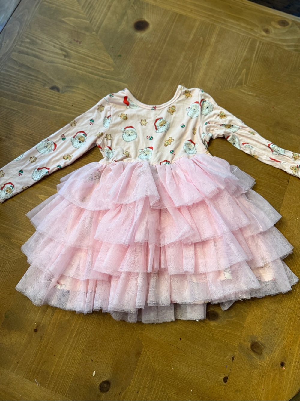 Pink Santa Tulle Layered Holiday Dress - Brand Unspecified